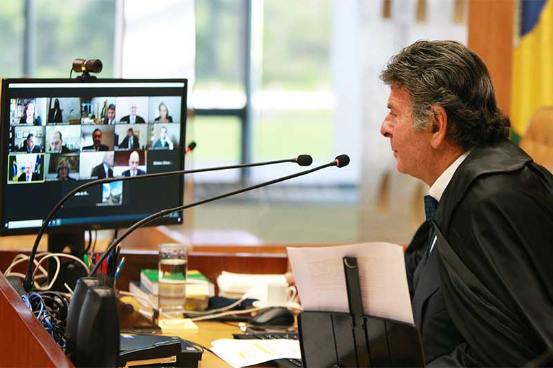 Ministro Luiz Fux preside sessão virtual do STF: decisão sobre tarifas públicas (Foto: Nelson Jr/SC/STF)