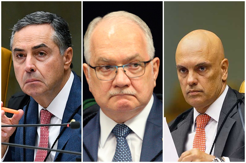 Barroso, Fachin e Moraes dividem gestão do TSE (Fotos: Rosinei Coutinho, Nelson Jr., e Carlos Moura/SC STF e TSE)