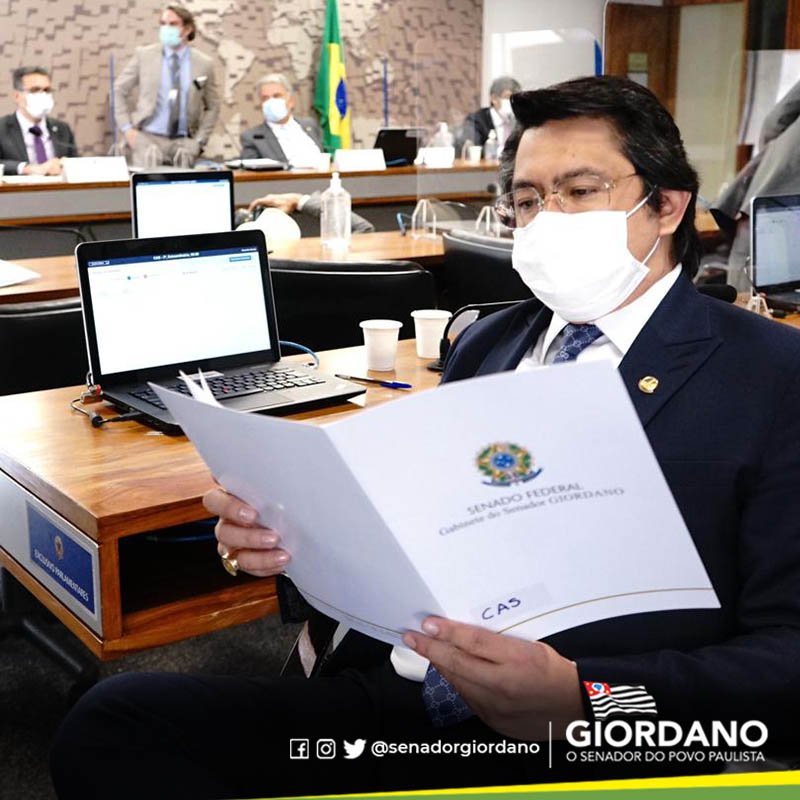 Senador Giordano é autor do projeto de lei (Foto: Twitter/Reprodução)