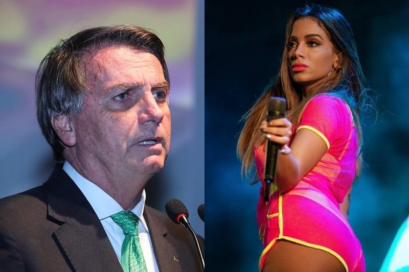 Anitta convoca fãs a tirar Bolsonaro da Presidência (Fotos: Isac Nóbrega/PR - Reprodução/Instagram/@Anitta)