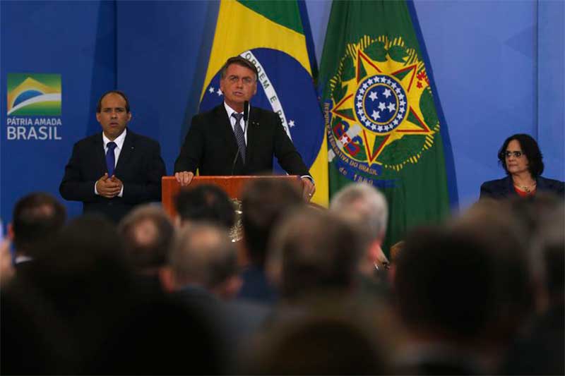 Presidente Jair Bolsonaro atacou STF em discurso no Palácio do Planalto (Foto: José Cruz/ABr)