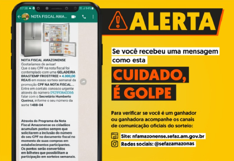 Sefaz alerta contra golpe no programa Nota Fiscal Amazonene (Foto: Reprodução/Site da Sefaz)