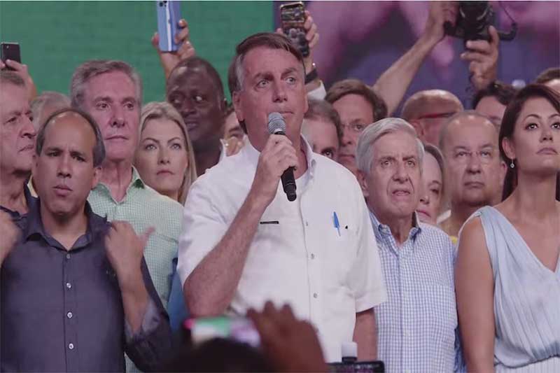 Jair Bolsonaro discursa em evento de pré-candidatura (Foto: Twitter@plnacional)
