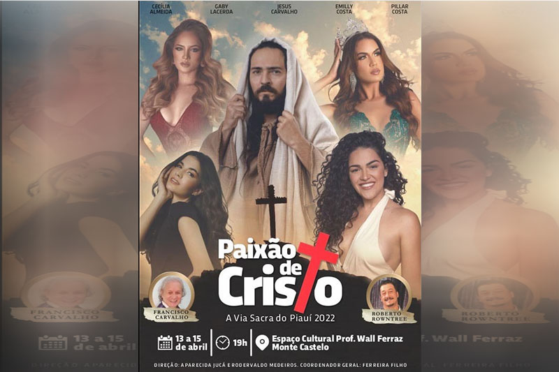 Cartaz promocional da peça teatral: polêmica (Foto: WhatsApp/reprodução)