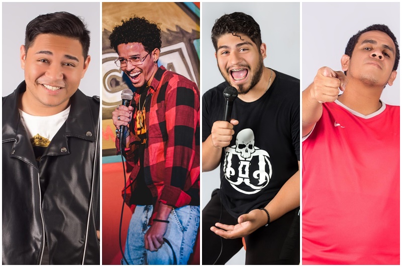 Ricardo Mesquita, Murilo Vieira, Bruno Frota e Dan Dias fazem show de humor (Fotos: Divulgação)