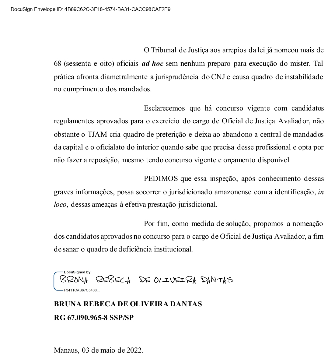 Denúncia 1 de concursados para oficiais de justiça do TJAM