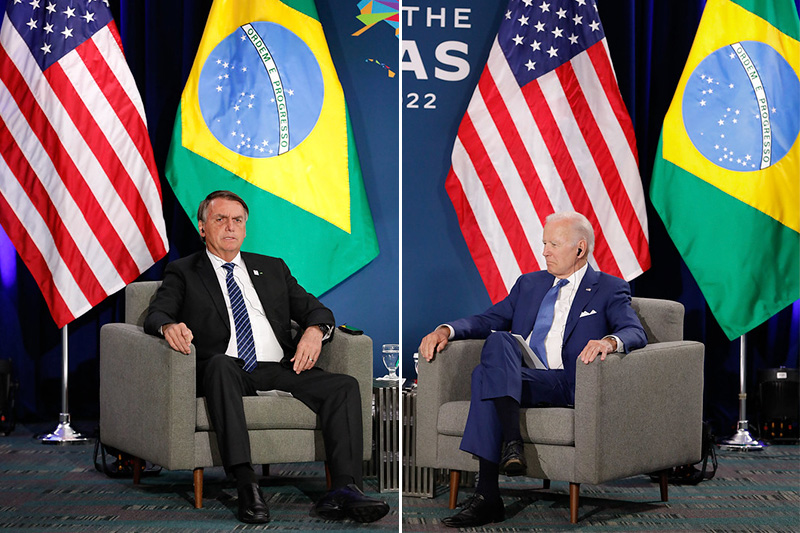 Presidentes Jair Bolsonaro e Joe Biden