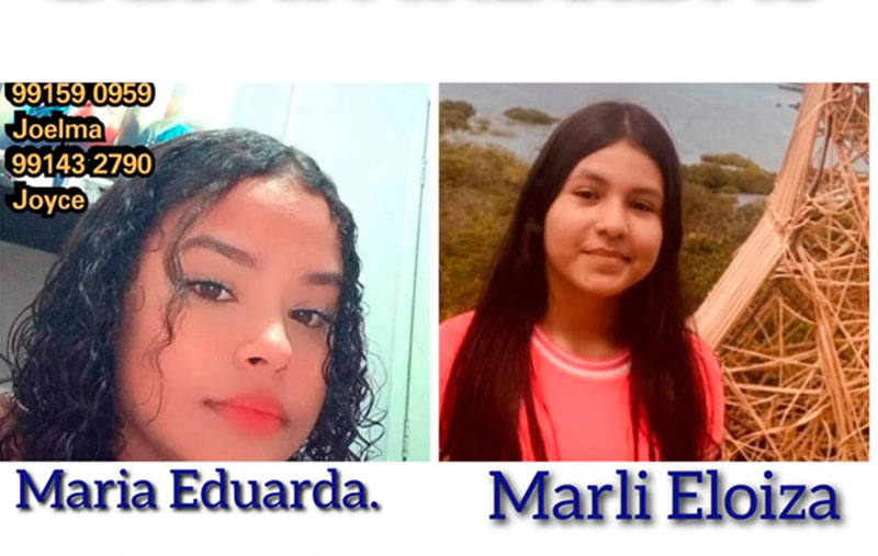 Cartazes com fotos das adolescentes foram distribuídos nas ruas; elas retornaram para casa (Foto: Divulgação)