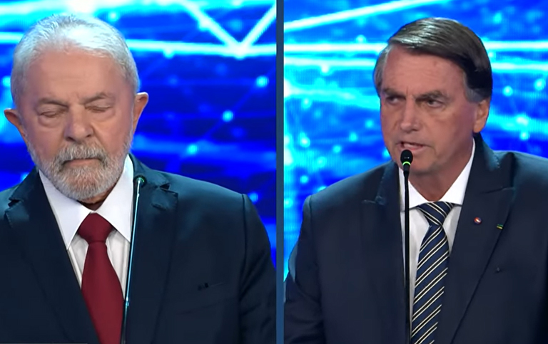 Lula e Bolsonaro expuseram fragilidades no debate (Foto: Band/Reprodução)