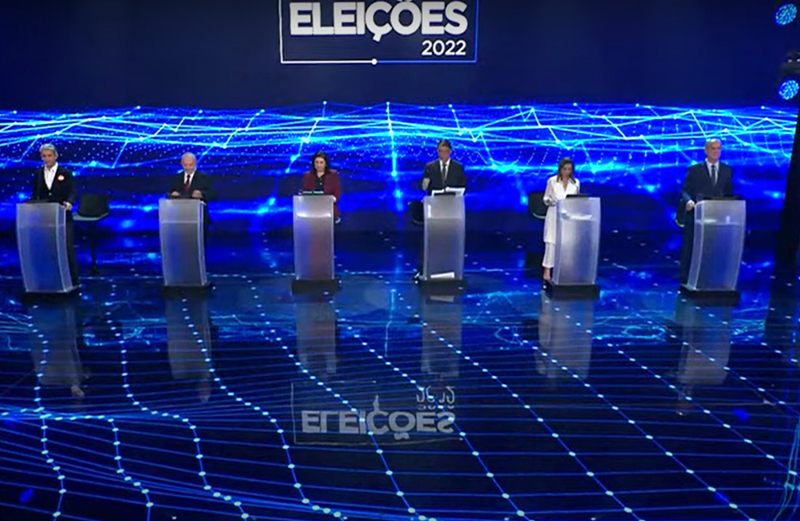 Candidatos trocaram insultos em debate da Band neste domingo (Foto: Band/Reprodução)