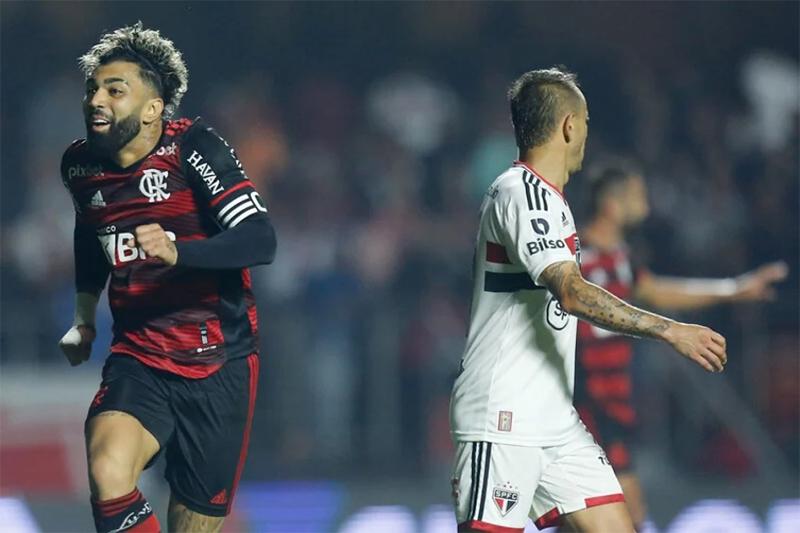 Gabriel ao comemora gol contra o São Paulo: times se reencontram na Copa do Brasil (Foto: Gilvan de Souza/CRF)