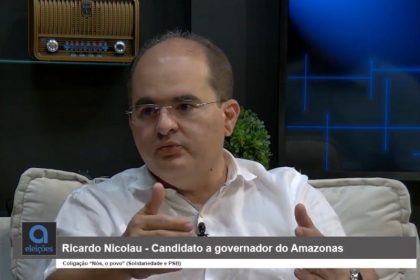 O candidato Ricardo Nicolau (Solidariedade), em entrevista ao ATUAL (Foto: Reprodução/Facebook)