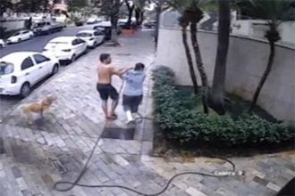 Câmeras de segurança registraram cena de Rafael Birro com faxineira (Foto: Redes sociais/Reprodução)