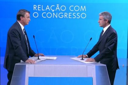 Bolsonaro e Felipe D'Avila: perguntas para empresário criticar a esquerda (Foto: TV Globo/Reprodução)