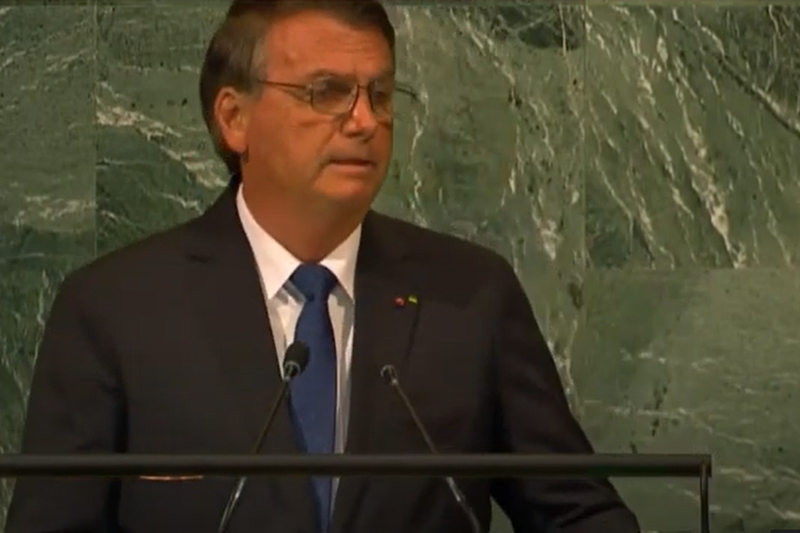 Bolsonaro na ONU: discurso em tom de campanha eleitoral (Foto: TV UOL/YouTube/Reprodução)