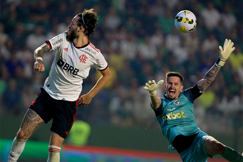 Flamengo fica no empate com o Goiás e vê Palmeiras abrir nove