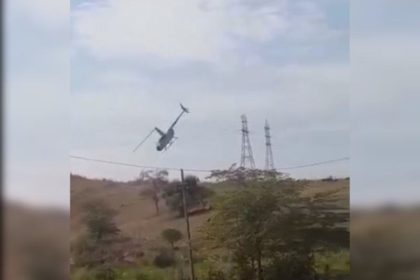 Helicóptero cai em Minas Gerais (Foto: Reprodução Twitter)