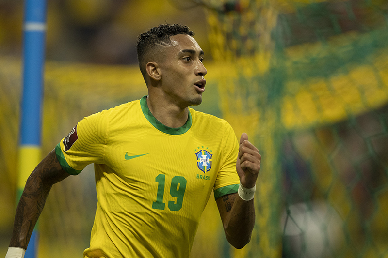Raphinha marcou dois gols na goleada do Brasil sobre a Tunísia (Foto: Lucas Figueiredo/CBF)