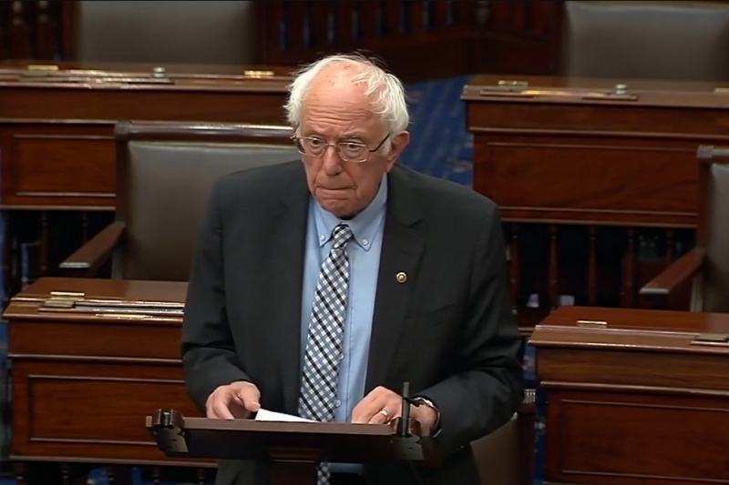 A resolução foi capitaneada pelos senadores Bernie Sanders, com apoio de Tim Kane, chefe do subcomitê de Relações Exteriores do Congresso (Foto: Reprodução/Twitter)