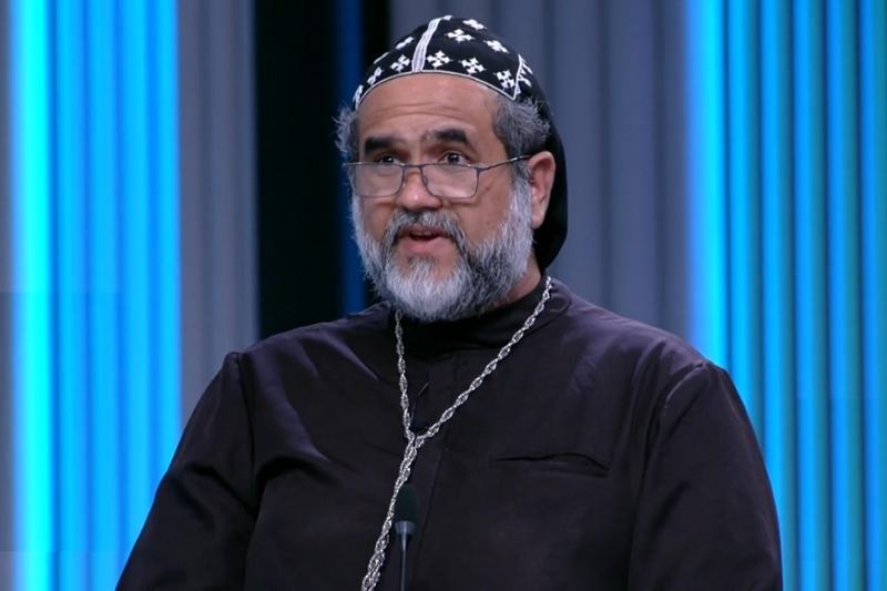 Padre Kelmon em último debate, realizado pela TV Globo (Foto: Reprodução/Globoplay)