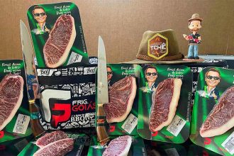 Picanha com cara de Bolsonaro foi oferecida por frigorífico (Foto: Churrasco do Tchê/Facebook)