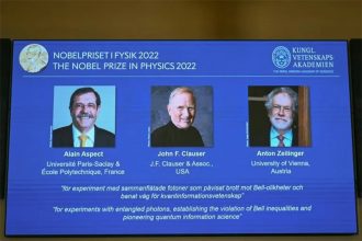 Alain Aspect, John F. Clauser e Anton Zeilinger ganharam Nobel de Física (Foto: Kungl Vetenskaps Akademien/Divulgação)