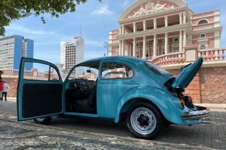 Fusca está em exibição no Largo de São Sebastião (Foto: Murilo Rodrigues/ATUAL)