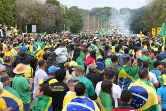 Bolsonaristas fecham trecho de avenida em Brasília (Foto: Valter Campanato/ABr)
