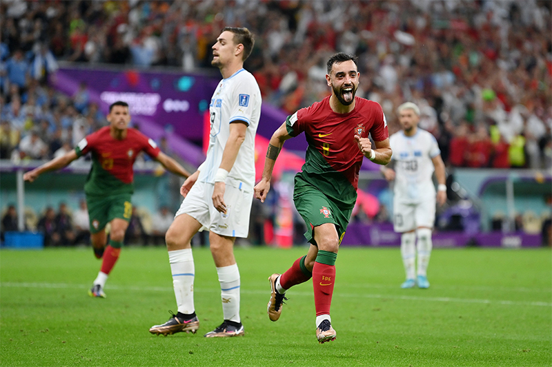 Bruno Fernandes foi o destaque na vitória de Portugal (Foto: Reprodução/Twitter/@fifaworldcup_pt)