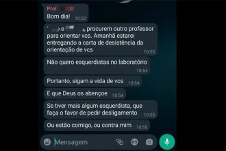Mensagem enviada pela professora aos estudantes (Foto: Reprodução/WhatssApp)