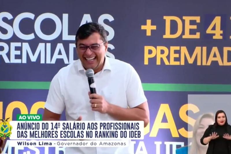 O governador do Amazonas Wilson Lima vai pagar o 14º salário em novembro (Foto: Reprodução/Facebook)