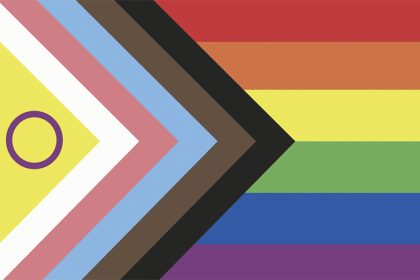 Nova bandeira LGBTQIA+ inclui mais cores e símbolo intersexo (Foto: Reprodução)