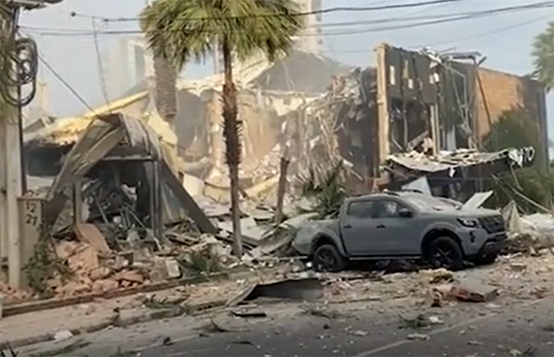 Destroços do Restaurante Vasto em Teresina (Foto: YouTube/Reprodução)