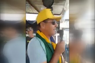 Milton Baldin foi preso em ato antidemocrático em Brasília (Foto: Reprodução/WhatsApp)
