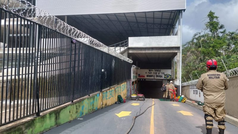 Explosão ocorreu no domingo (15) no Clube de Tiro Ponta Negra, em Manaus (Foto: Divulgação/Bombeiros)