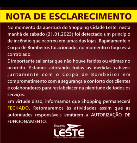 Shopping Cidade Leste nota