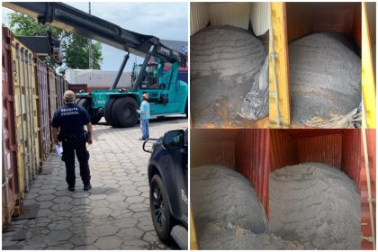 Agentes da Alfândega desconfiaram de documentos sobre minério em contêineres (Fotos: Alfândega do Porto de Manaus/Divulgação)