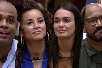Cezar, Domitila, Larissa e Ricardo disputam preferência do público no BBB 23 (Fotos: Globoplay/reprodução)