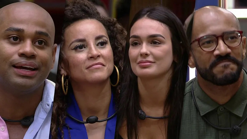 Cezar, Domitila, Larissa e Ricardo disputam preferência do público no BBB 23 (Fotos: Globoplay/reprodução)