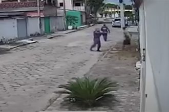 Câmera de segurança registrou momento da execução (Foto: Reprodução/Redes sociais)