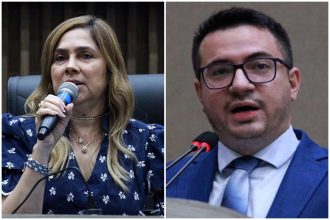 Dulce Almeida e Rodrigo Guedes trocam rusgas por causa de escola (Fotos: Robervado Rocha/CMM)