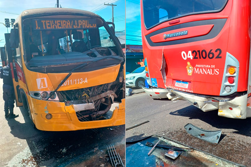 Amarelinho bate em ônibus