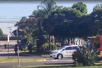 Entrada do 50º BPMI, em Salto-SP: policial invadiu quartel e matou colegas (Foto: G1/YouTube/Reprodução)