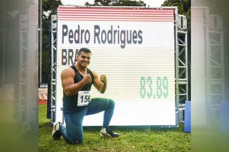 Pedro Henrique e a marca do recorde: busca por vaga na Olimpíada (Foto: Wagner Carmo/CBAt)