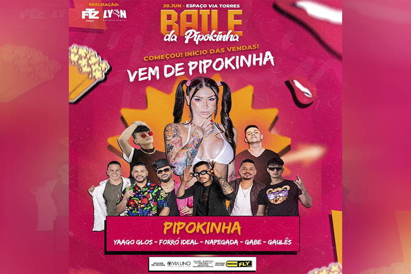 Banner do show de Pipokinha não tem informação sobre classificação etária