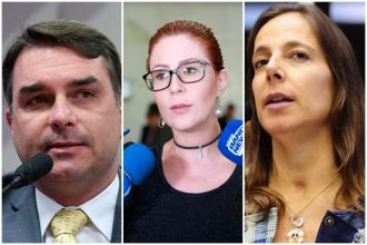 Flávio Bolsonaro, Carla Zambelli e Mara Gabrilli foram multaos em R$ 10 mil cada (Fotos: Edilson Rodrigues/Ag. Senado, Michel Jesus/Ag. Câmara e divulgação)