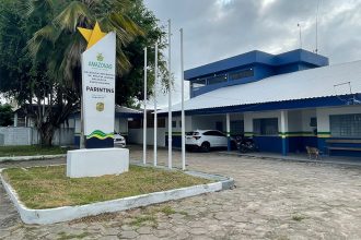 Delegacia de Polícia de Parintins: suspeito está preso no município (Foto: PC-AM/Divulgação)