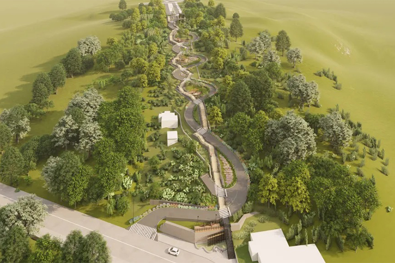 Projeto da rua sinuosa: dez curvas para desafiar motoristas (Foto: Prefeitura de São Joaquim/Divulgação)
