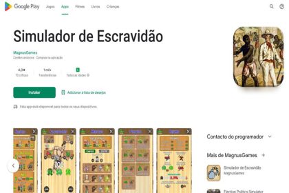 Jogo do Google sobre escravidão foi retirado da loja virtual (Foto: Reprodução)