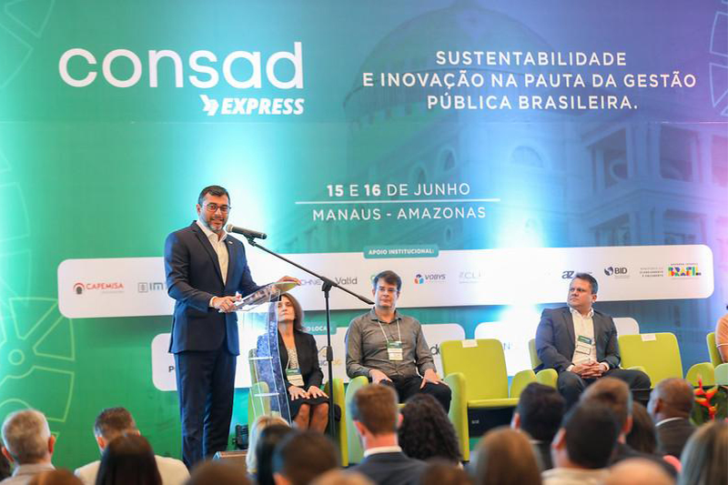 Wilson Lima anunciou economia com digitalização de documentos na abertura do Consad (Foto: Diego Peres/Secom)